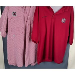 Lot of 2 Columbia South Carolina Gamecocks Red Polo Shirt Men's Size XXL PFG